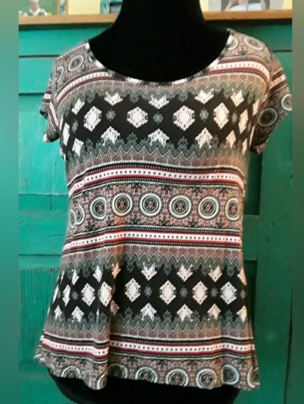 NWT Women's Jr's Y2K Black Multicolor Top By No Comment Sz M